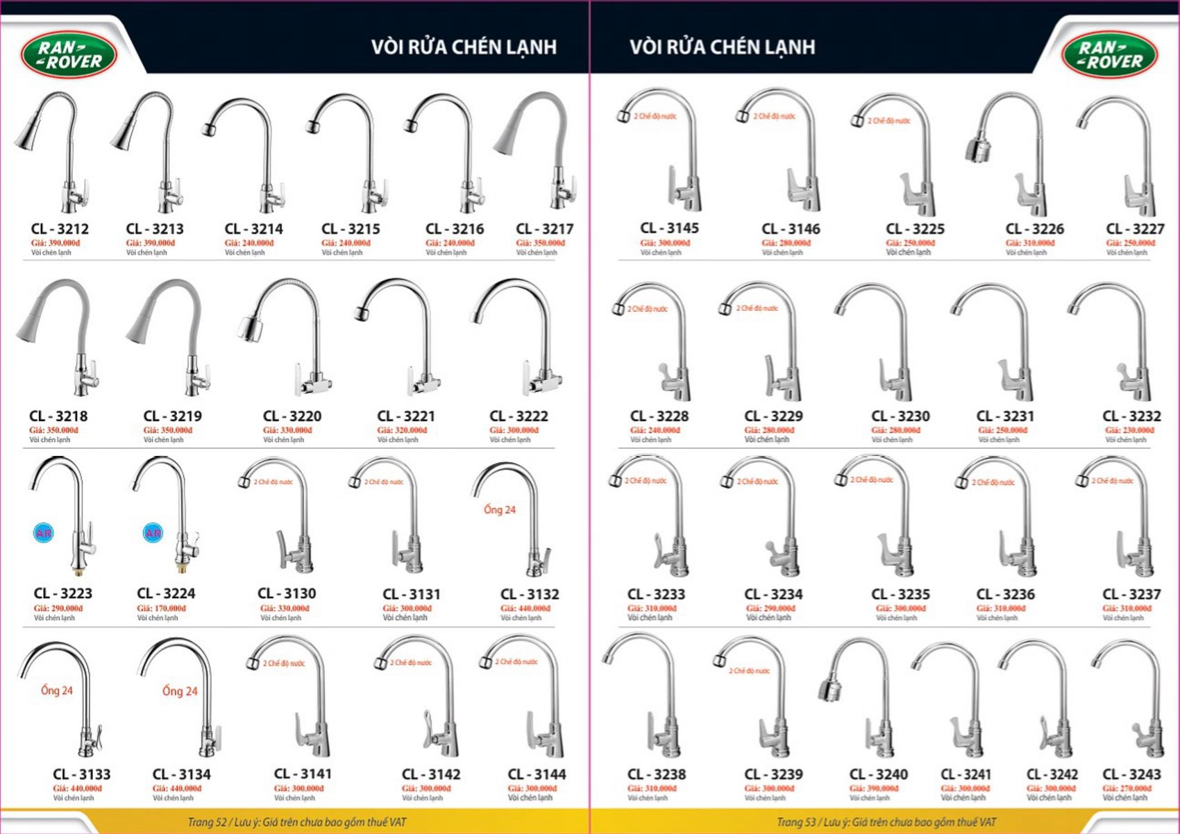 Thiết bị vệ sinh Ranrover Catalogue và Bảng giá mới nhất 2023 /Page 27